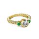 2 - Azalea Emerald and Lab Grown Diamond Three Stone Engagement Ring 