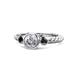 1 - Azalea Black Diamond and White Lab Grown Diamond Three Stone Engagement Ring 