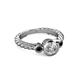 2 - Azalea Black Diamond and White Lab Grown Diamond Three Stone Engagement Ring 