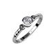 3 - Azalea Black Diamond and White Lab Grown Diamond Three Stone Engagement Ring 