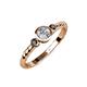 3 - Azalea Black Diamond and White Lab Grown Diamond Three Stone Engagement Ring 