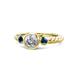 1 - Azalea Blue Diamond and White Lab Grown Diamond Three Stone Engagement Ring 