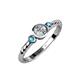 3 - Azalea London Blue Topaz and Lab Grown Diamond Three Stone Engagement Ring 