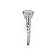 5 - Azalea London Blue Topaz and Lab Grown Diamond Three Stone Engagement Ring 