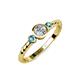 3 - Azalea London Blue Topaz and Lab Grown Diamond Three Stone Engagement Ring 