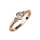 3 - Azalea Smoky Quartz and Lab Grown Diamond Three Stone Engagement Ring 