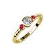 3 - Azalea Ruby and Lab Grown Diamond Three Stone Engagement Ring 