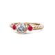 1 - Azalea Ruby and Lab Grown Diamond Three Stone Engagement Ring 