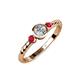 3 - Azalea Ruby and Lab Grown Diamond Three Stone Engagement Ring 