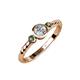 3 - Azalea Lab Created Alexandrite and Diamond Three Stone Engagement Ring 