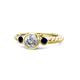1 - Azalea Blue Sapphire and Lab Grown Diamond Three Stone Engagement Ring 