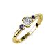 3 - Azalea Blue Sapphire and Lab Grown Diamond Three Stone Engagement Ring 