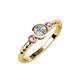 3 - Azalea Pink Sapphire and Lab Grown Diamond Three Stone Engagement Ring 