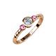 3 - Azalea Pink Sapphire and Lab Grown Diamond Three Stone Engagement Ring 