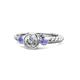 1 - Azalea Tanzanite and Lab Grown Diamond Three Stone Engagement Ring 
