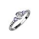 3 - Azalea Tanzanite and Lab Grown Diamond Three Stone Engagement Ring 