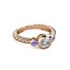 2 - Azalea Tanzanite and Lab Grown Diamond Three Stone Engagement Ring 
