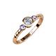 3 - Azalea Tanzanite and Lab Grown Diamond Three Stone Engagement Ring 