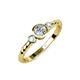 3 - Azalea Aquamarine and Lab Grown Diamond Three Stone Engagement Ring 