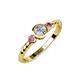 3 - Azalea Pink Tourmaline and Lab Grown Diamond Three Stone Engagement Ring 