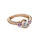 2 - Azalea Amethyst and Lab Grown Diamond Three Stone Engagement Ring 