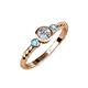 3 - Azalea Blue Topaz and Lab Grown Diamond Three Stone Engagement Ring 