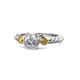 1 - Azalea Citrine and Lab Grown Diamond Three Stone Engagement Ring 