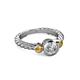 2 - Azalea Citrine and Lab Grown Diamond Three Stone Engagement Ring 