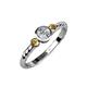 3 - Azalea Citrine and Lab Grown Diamond Three Stone Engagement Ring 