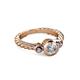 2 - Azalea Iolite and Lab Grown Diamond Three Stone Engagement Ring 
