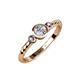 3 - Azalea Iolite and Lab Grown Diamond Three Stone Engagement Ring 