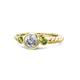 1 - Azalea Peridot and Lab Grown Diamond Three Stone Engagement Ring 