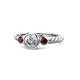 1 - Azalea Red Garnet and Lab Grown Diamond Three Stone Engagement Ring 