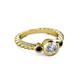 2 - Azalea Black Diamond and White Lab Grown Diamond Three Stone Engagement Ring 
