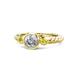 1 - Azalea Yellow Diamond and White Lab Grown Diamond Three Stone Engagement Ring 