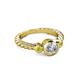 2 - Azalea Yellow Diamond and White Lab Grown Diamond Three Stone Engagement Ring 