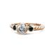 1 - Azalea London Blue Topaz and Lab Grown Diamond Three Stone Engagement Ring 