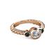 2 - Azalea London Blue Topaz and Lab Grown Diamond Three Stone Engagement Ring 