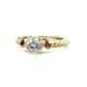 1 - Azalea Smoky Quartz and Lab Grown Diamond Three Stone Engagement Ring 
