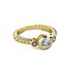 2 - Azalea Smoky Quartz and Lab Grown Diamond Three Stone Engagement Ring 