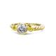 1 - Azalea Yellow Sapphire and Lab Grown Diamond Three Stone Engagement Ring 