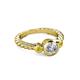 2 - Azalea Yellow Sapphire and Lab Grown Diamond Three Stone Engagement Ring 
