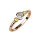 3 - Azalea Yellow Sapphire and Lab Grown Diamond Three Stone Engagement Ring 