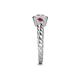 5 - Azalea Ruby and Lab Grown Diamond Three Stone Engagement Ring 