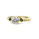 1 - Azalea Lab Created Alexandrite and Diamond Three Stone Engagement Ring 