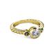 2 - Azalea Lab Created Alexandrite and Diamond Three Stone Engagement Ring 