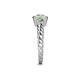 5 - Azalea Green Garnet and Lab Grown Diamond Three Stone Engagement Ring 