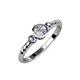3 - Azalea Iolite and Lab Grown Diamond Three Stone Engagement Ring 