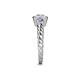5 - Azalea Iolite and Lab Grown Diamond Three Stone Engagement Ring 