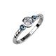 3 - Azalea Blue Diamond and White Lab Grown Diamond Three Stone Engagement Ring 